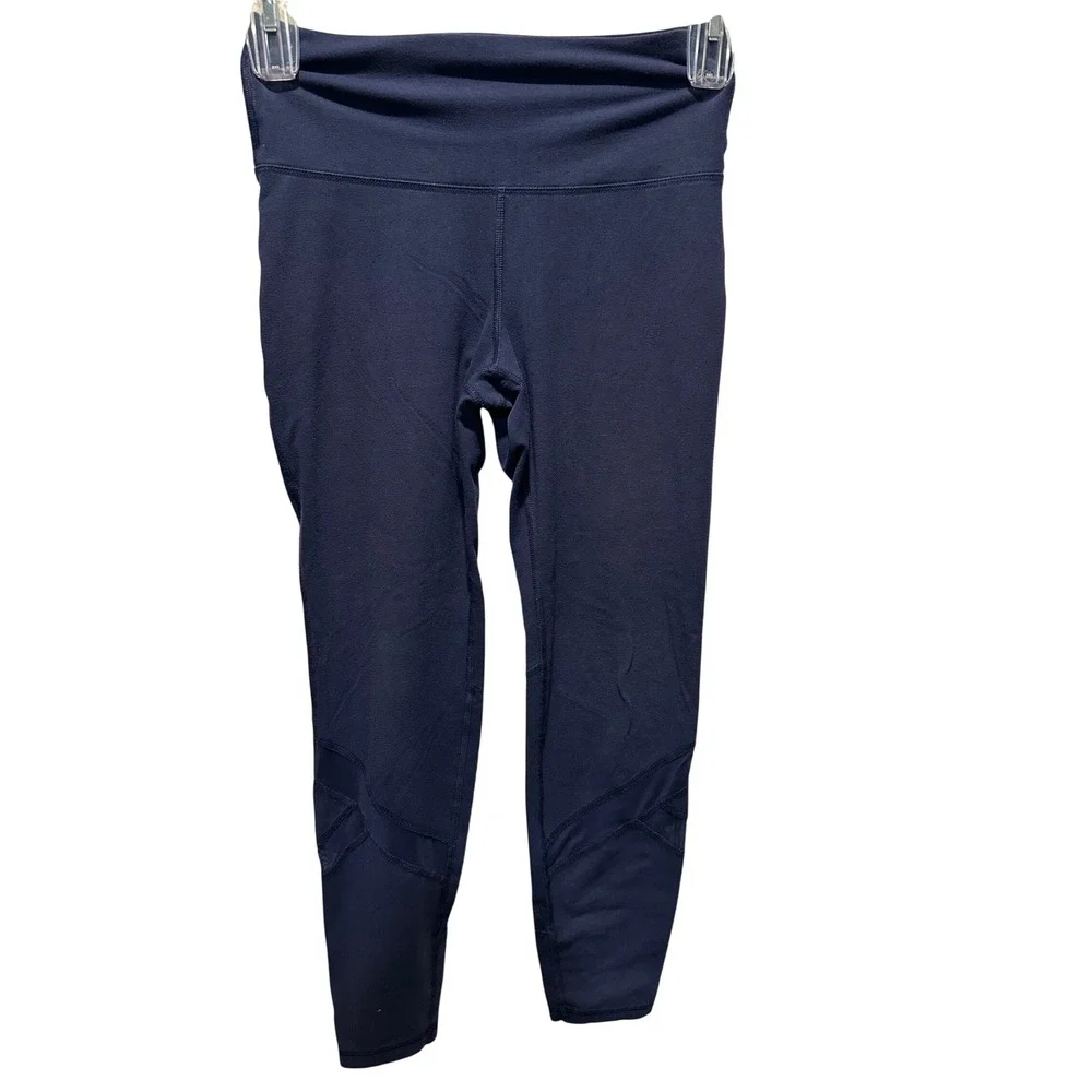 Old Navy‎ Active Balance Leggings Go-Dry Navy Blue Mesh Panel Womens Medium